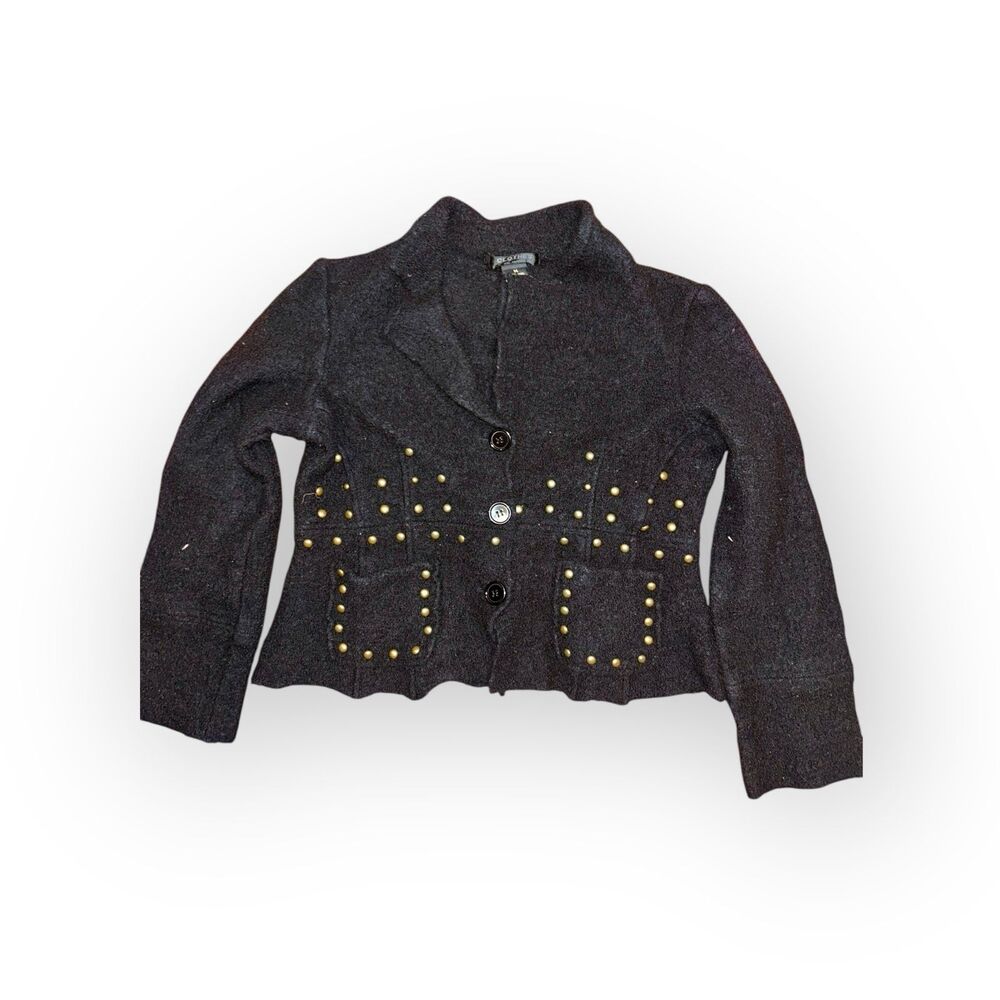 100% Wool Black Studded Coat